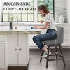 Arceso Bar Stools Set of 2, 26 Inch Swivel Counter Stools with Back, Faux Leather Upholstered Barstools, Solid Wood Legs with Footrest,  for Kitchen - 3 of 4