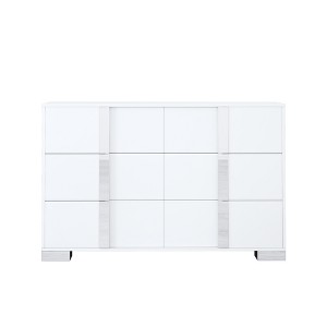 SEVOBAL Dressers Modern Dresser with Metal Handles and Mirrored Storage Cabinet for Chic Bedroom Living Room, White, 17.7"*47.2"*30.3" - 1 of 4