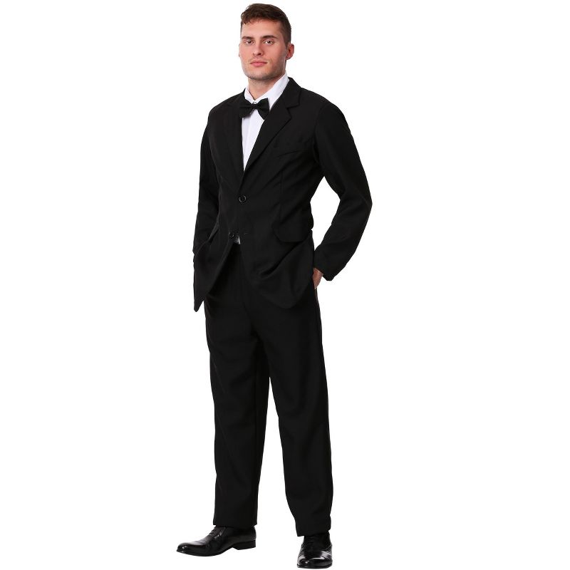 HalloweenCostumes.com 2X  Men  Plus Size Black Suit Costume., Black, 1 of 4