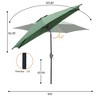 Ainfox 9ft Patio Umbrella with Push Button Tilt and Crank, Outdoor Umbrella, Pool Umbrella  for Market, Terrace, Beach, Outdoor Restaurant - 2 of 4
