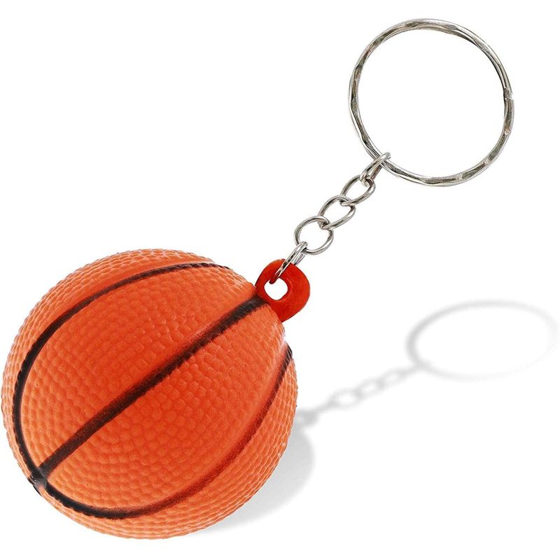 Juvale 30 Pack Basketball Party Favors, Mini Foam Ball Keychains for Kids (1.5x3.5 in), 4 of 5