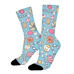 Candy Sweets Women Printed Crew Socks Funny Funky Socks Soft Polyester Novelty Gifts for Artists Men - 1 of 1