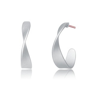 Guili Sterling Silver Twisted Hoop Earrings, Perfect for Modern, Chic Style that Complements Any Wardrobe, Offering Versatile Fashion Appeal - 1 of 3