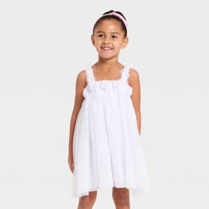 Toddler Girls' Mad Engine Tulle Dress - White 5T
