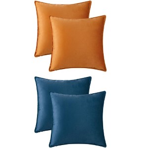 Unique Bargains Solid Velvet Home Decor Couch Sofa Living Room Throw Pillow Covers Pack of 4 - 1 of 4