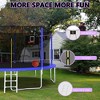 GDFStudio David Outdoor/Indoor Galvanized Steel Ladder Round Trampoline with Enclosure and Basketball Hoop - 4 of 4