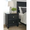 Signature Design by Ashley Lanolee Classic 2 Drawer Nightstand for Bedroom, Black - 2 of 4