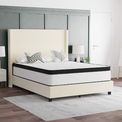 Emma and Oliver Hybrid Mattress in a Box with CertiPUR-US Certified Foam, Pocket Spring Core & Knit Fabric Top for All Sleep Positions