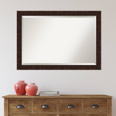 William 40" x 28" Bronze Wood Bathroom Vanity Mirror
