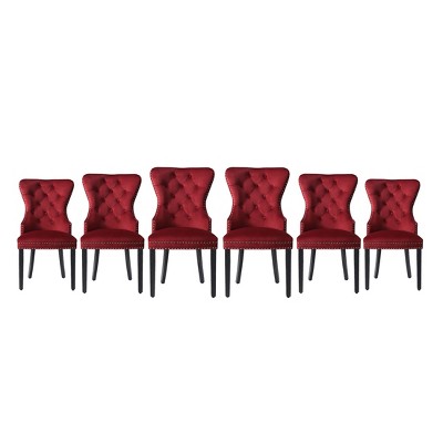 WestinTrends Wordford Velvet Upholstered Tufted Dining Chairs (Set of 6)
