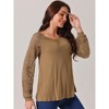 Seta T Women's Lace Long Sleeve Casual Crewneck Fall Winter Blouses - 2 of 4