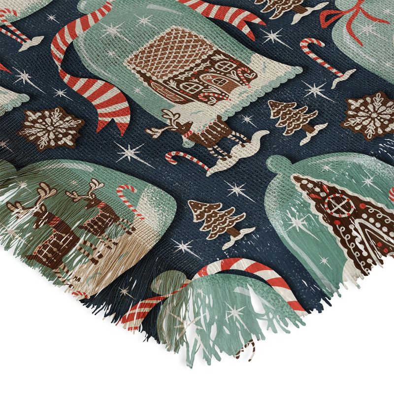Heather Dutton Gingerbread Village Blue 56"x46" Woven Throw Blanket - Deny Designs, 5 of 6