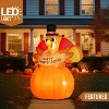 Joyfy 6FT Thanksgiving Inflatables Turkey on Pumpkin Outdoor Decorations, Thanksgiving LED Light-Up Inflatable Decoration for Garden Lawn Yard Party - 3 of 4