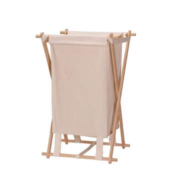 Household Essentials Wood X Frame Laundry Hamper