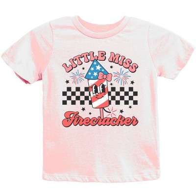 The Juniper Shop Little Miss Firecracker Checkered Youth Short Sleeve Tee
