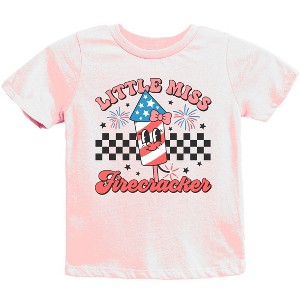 The Juniper Shop Little Miss Firecracker Checkered Youth Short Sleeve Tee - 1 of 4
