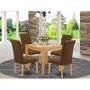 HomeStock 5-Pc Natural Oak Finish Solid Wood Top - Square Dining Room Set - Seats 4 - 2 of 4