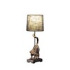 24" Wildlife Old World Antique Capuchin Monkey Polyresin Table Lamp Bronze - Ore International: Art Nouveau Design, UL Listed, Linen Shade - 3 of 4