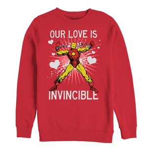 Men's Marvel Valentine Iron Man Invincible Love Sweatshirt - 1 of 3
