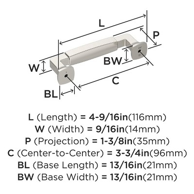 Polished Nickel 3-3/4" Cabinet Drawer Pull with Mounting Hardware