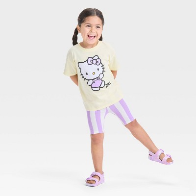 Toddler Girls' 2pc Hello Kitty T-Shirt & Biker Shorts Set - Yellow