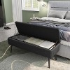 Whizmax Storage Ottoman Bench, Mid-Century Modern Entryway Bedroom Bench, Synthetic Leather with Stitching, Safety Hinges, Loads 680 Lb - 3 of 4