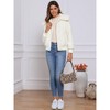 Jess by Meiko Women's Oversized Collar Plush Bomber Jacket - 3 of 4
