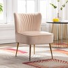 WestinTrends Phoebe Upholstered Tufted Velvet Accent Chair With Metal Leg - 2 of 4