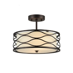 Chloe Lighting Gwen Transitional 2 Light Rubbed Bronze Semi-Flush Ceiling Fixture 13" Wide - 1 of 4