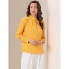 Allegra K Women's Business Casual Stand Collar Chiffon Long Sleeve Blouse - 4 of 4