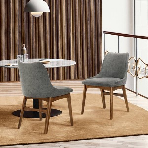 Set of 2 Azalea Fabric Wood Dining Chairs - Armen Living - 1 of 4