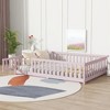Kumasinova Full Size Floor Bed with Fence and Door,Rubber Wood Floor Bed with Safety Guardrails,Montessori Floor Bed for Kids,Girls,Boys - 2 of 4