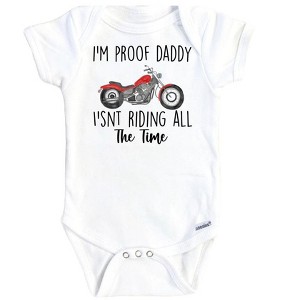 Motorcycle Proof Onesie® Baby Boy Girl Clothes Infant Bodysuit Funny Cute Newborn GS1 - 1 of 3
