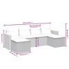 vidaXL Patio Sofa Set with Cushions Outdoor Furniture 6 Piece Poly Rattan - Gray without storage - 4 of 4