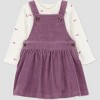 Carter's Just One You® Baby Girls' 2pc Overalls Dress Set - Plum - 2 of 4