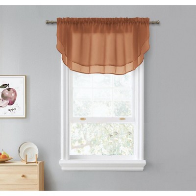 Kate Aurora Living Double Layered Sheer Rod Pocket Ascot Window Valances