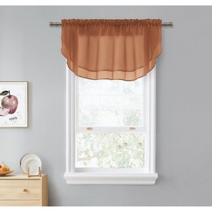 Kate Aurora Living Double Layered Sheer Rod Pocket Ascot Window Valances - 1 of 4
