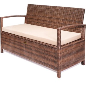 Barton Deck Box w/Seat Cushion Outdoor Patio Storage Bench Shed Cabinet - 1 of 4