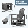 Hyleory HDPE Adirondack Rocking Chair with Ottoman Set - All-Weather Outdoor Patio Furniture, Durable Woodgrain Finish, Comfort-Contoured Seat - 4 of 4