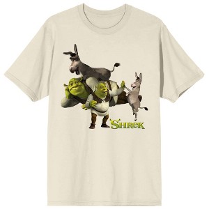 Shrek Donkey and Shrek Men's Natural Short Sleeve Tee - 1 of 3