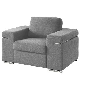 CAVINAS Woven Accent Chair with Removable Backrest and Steel Legs,Cozy Upholstered Living Room Chairs,Reading Chairs for Living Room - 1 of 4