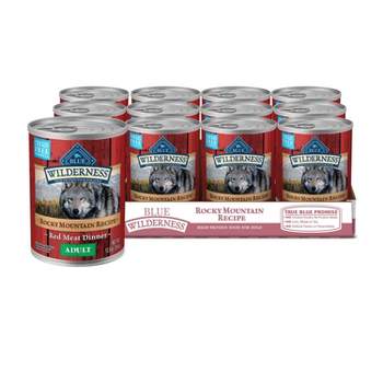 12ct Blue Buffalo Wilderness Grain Free Wet Dog Food Rocky Mountain Recipe Red Meat Beef Flavor Dinner - 12.5oz/12ct Pack