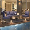 COWLOWN 4 Piece Blue Aluminum Patio Sectional Set with Retractable Canopy and Coffee Table, Modern Outdoor Furniture for Balcony, Porch, Lawn & Yard - 2 of 4