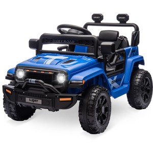 12V Ride On Truck Car, Toddler Ride On Toy w/Parent Remote Control, Steering Wheel Music - 1 of 4