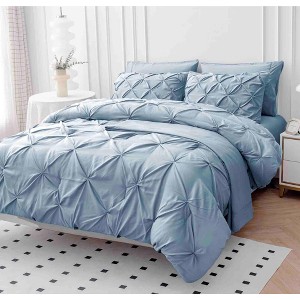 BAGOKIE 7-Piece Pinch Pleat Bed in a Bag Comforter Set for All Season - 1 of 4