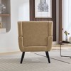 CAVINAS Modern Ergonomics Accent Chair, Soft Linen Material Living Room Chair with Black Legs and Backrest - 4 of 4
