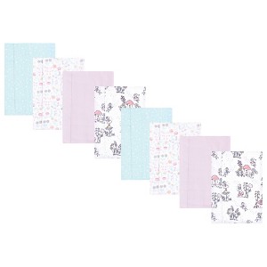 Hudson Baby Boys and Girls Cotton Poly Flannel Burp Cloths 8-Pack, One Size - 1 of 4