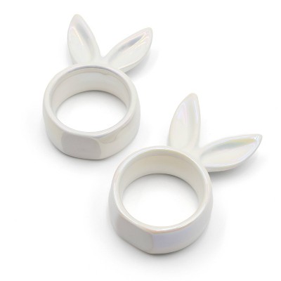 2pk Iridescent Napkin Rings Bunny Ears - Bullseye's Playground™