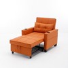 Futon Convertible Pull-Out Armchair Bed with 3-in-1 Function, USB Ports, Adjustable Backrest and Built-in Cup Holders - 4 of 4