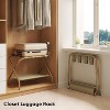 Gold Luggage Racks with Fabric Shelves - Heavy Duty Folding Suitcase Stand Holds 110 pounds - 4 of 4